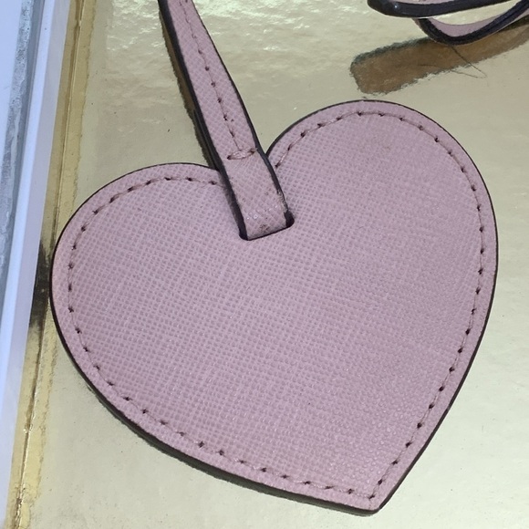 Michael Kors | Ballet Pink Leather Heart Bag Charm Key Chain With Box - Picture 7 of 11